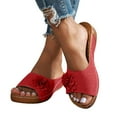 thumbnail image 6 of enyan Women's Wedge Sandals: Ankle Strap Platform Open Toe Wedges - Stylish High Heel Dressy Summer Wedges for Women Womens Wedge Sandals,Red,Size 9.5, 6 of 7