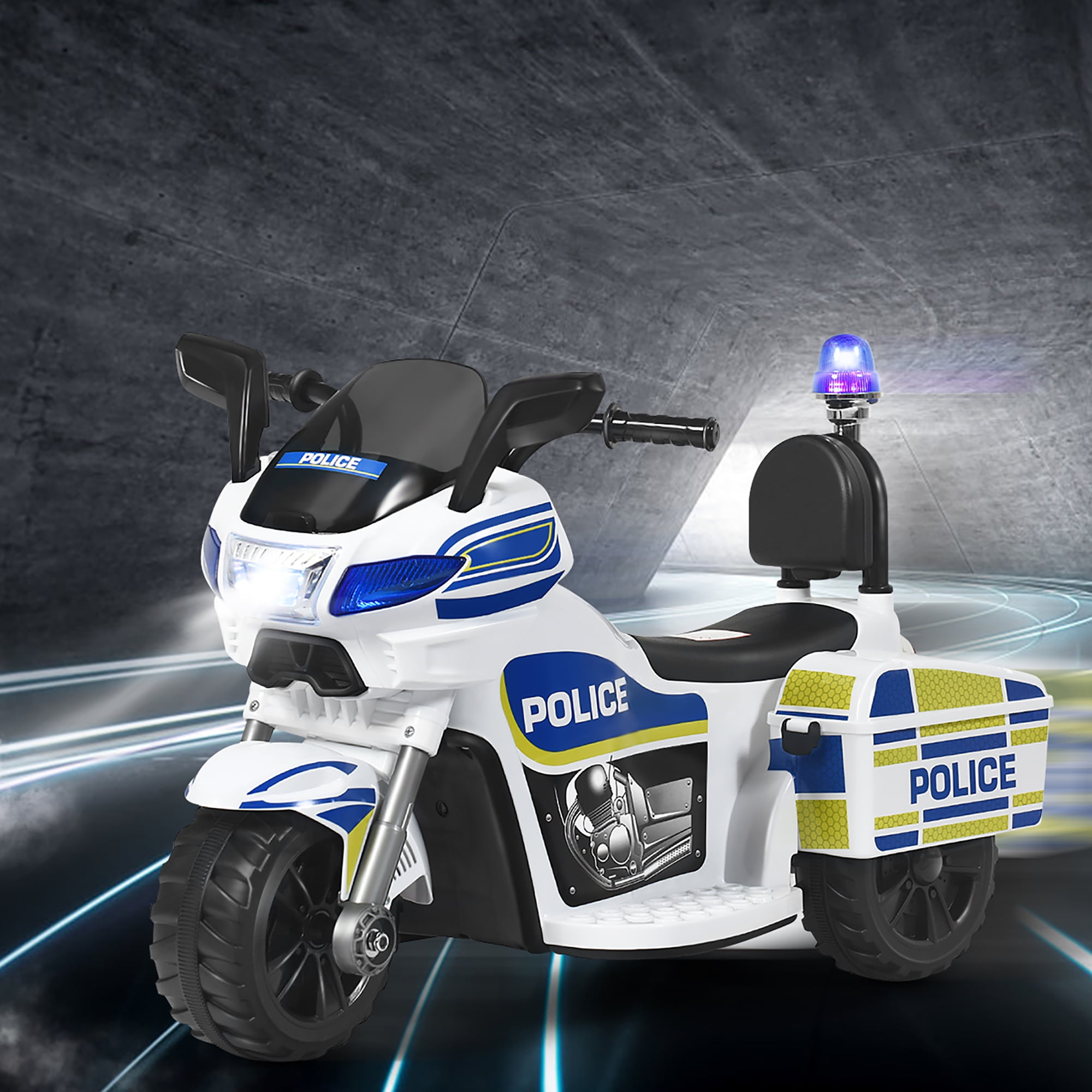 Costway 6V Kids Ride On Police Motorcycle Trike 3 Wheel w