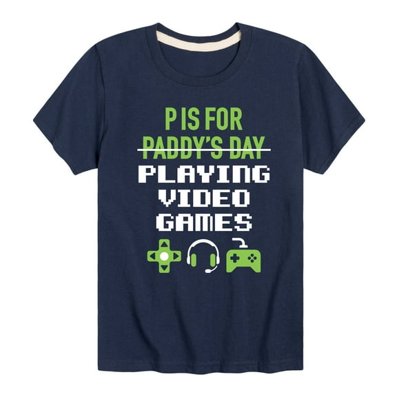 Instant Message - P Is For Playing Video Games St. Patrick's Day - Toddler And Youth Short Sleeve Graphic T-Shirt