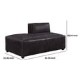 thumbnail image 5 of Modular Chaise with Top Grain Leather Fabric, Gray, 5 of 5