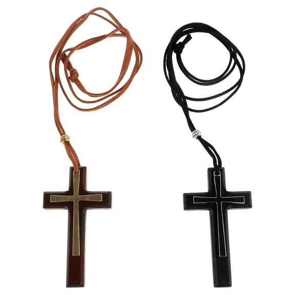 2 Pcs Cross Pendant Cars Rear View Mirrors Retro Decor Lovers