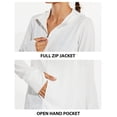 thumbnail image 5 of BALEAF Women's SPF UPF 50+ Sun Protection Long Sleeve Shirt Zip Up Hoodie Jackets Cooling Outdoor Hiking Fishing White S, 5 of 7