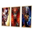 thumbnail image 3 of Designart "Gorgeous Woman in Futuristic Glamour II" Fashion Woman Framed Wall Art Set Of 3 - Blue Glam Frame Gallery Wall Set For Home Decor, 3 of 6