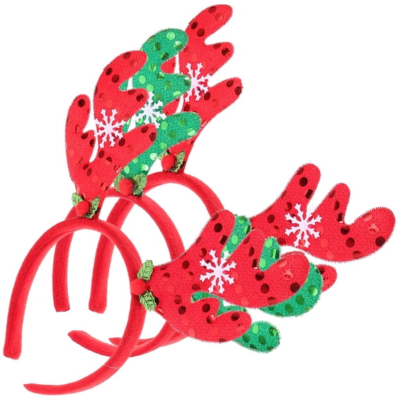LOLIPPYY Set of 3 Reindeer Headbands for Kids, Holiday Hair Trendy and Festive Style