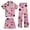 C107 Pink, variant on CONZONE Halloween Pajamas for Toddler Girls Printed Short Sleeve Button Down Tops Shorts with Pants Hallowmas Loungewear Cozy 3 Piece Girls Pjs Set Size 3-4 Years