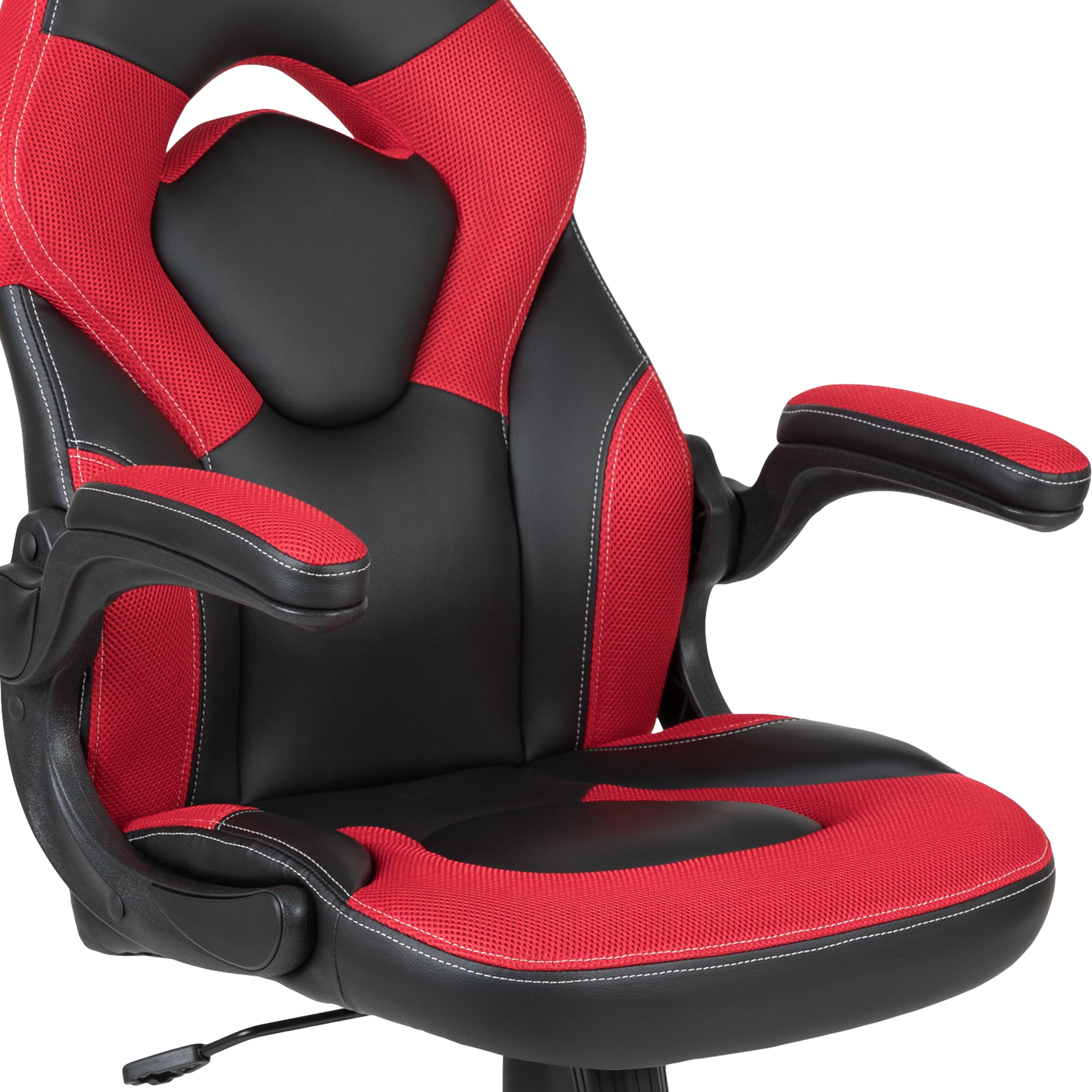Flash Furniture Red Gaming Desk and Red/Black Racing Chair Set with Cup Holder and Headphone Hook