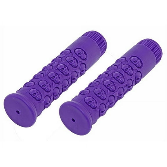 Alta Kraton Rubber Skull Bicycle Grips, 10 Colors. (Purple)