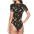 thumbnail image 4 of Naloa Pirate Skulls Women's Short-Sleeved Onesie, One-Piece Swimsuit for Parties, dates, clubs - Medium, 4 of 9