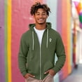thumbnail image 3 of Dalix Mushroom Glow in the Dark Embroidered Zip Hoodie Fleece Fungi Long Sleeve Pocket Warm Soft Mens in Military Green 2XL XX-Large, 3 of 5