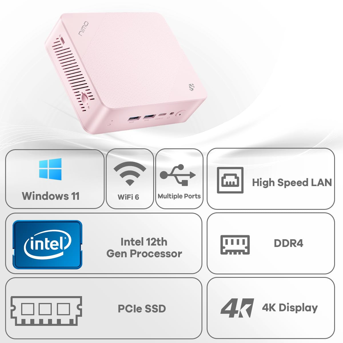Mini-PC, 16GB RAM 512GB M.2 SSD Intel 12th Gen N100(Beat i3-1115G4