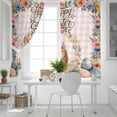 thumbnail image 5 of Easter Rabbit Eggs Blackout Curtains for Bedroom, Spring Flowers Leaves Pastoral Pink Laid Thermal Insulated Kitchen Drapes with Grommets, Light Blocking Window Treatment, 2 Panels 52" x 72", 5 of 7