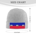 thumbnail image 4 of Haitian Flag Pattern Beanie Hat Knit Hat Skull Cap for Men Women Winter Hat Gray, 4 of 6