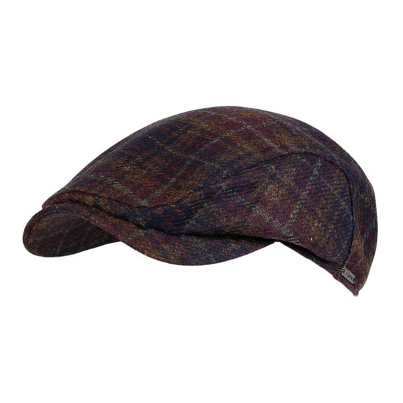 Wigens Men's New Tartan Wool Ivy Contemporary Cap, 62, Wine