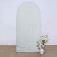 thumbnail image 2 of BalsaCircle 7 ft Silver Fitted Metallic Spandex Round Top Wedding Arch Backdrop Stand Cover Party Events Decorations, 2 of 8