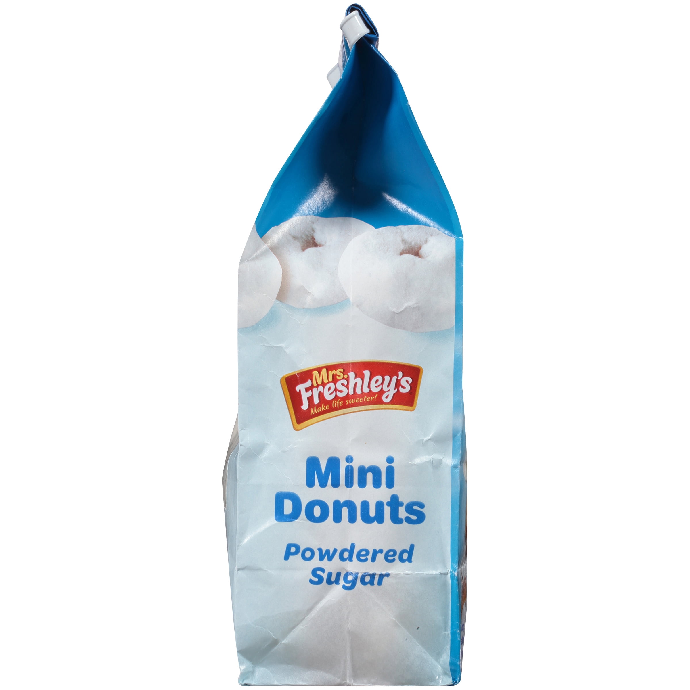 Mrs. Freshley's® Powdered Sugar Mini Donuts 10 oz. Stand Up Bag