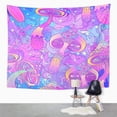thumbnail image 2 of UFAEZU Pink Trippy Magic Mushrooms Hallucination Vibrant 60s Hippie Colorful Wall Art Hanging Tapestry Home Decor for Living Room Bedroom Dorm 60x80 inch, 2 of 2