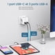 thumbnail image 5 of Cargador USB 7 en 1 con enchufe múltiple de pared, enchufe USB, regleta con 3 tomas de CA, 4000 W, 1 puerto tipo C y 3 puertos USB, toma de pared eléctrica ideal para sala de estar,, 5 of 6