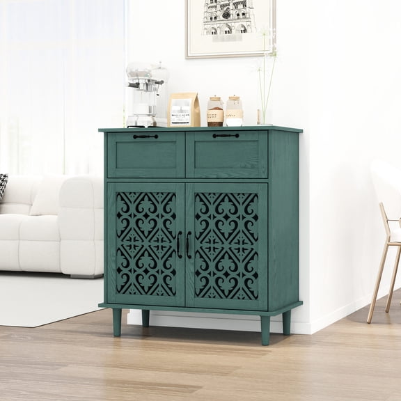 Beautifully Shaped Cabinet / Living Room Decoration & Storage / Stable Solid Wood Feet