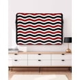 thumbnail image 3 of Outdoor TV Cover 40 to 43 Inch Weatherproof, Geometric Striped Pattern Waterproof TV Screen Protector for Outside Decor with Zipper and Pocket 40"L x 25"H , Red Black Wave Pattern, 3 of 7