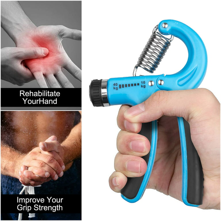 EEEkit 5pcs Hand Grip Strengthener Set, Adjustable Resistance 22 to 132lbs  Hand Gripper Strength Trainer, Finger Exerciser, Finger Stretcher, Grip  Loop, Stress Relief Ball 