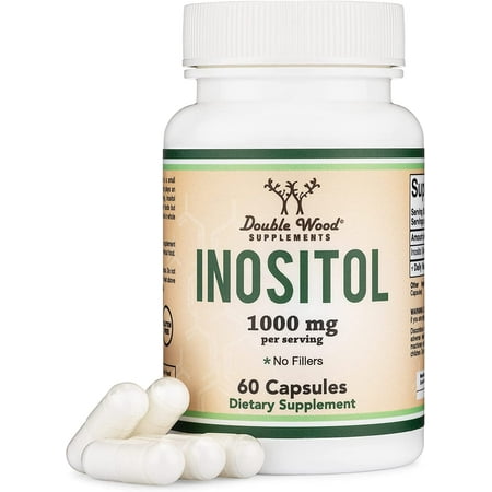 Inositol Capsules (Myo Inositol) 1000mg PCOS Supplements for Women (60 Count) Hormone Balance and Fertility Support (Manufactured in The USA, No Fillers, Vegan Safe, Gluten Free)