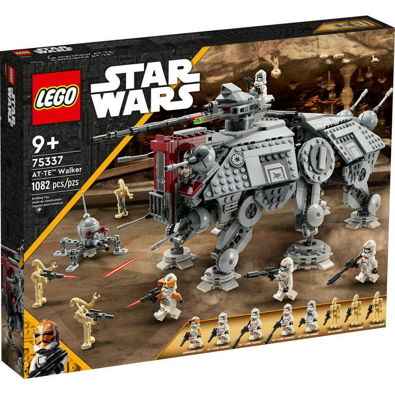 LEGO Star Wars AT-TE Walker 75337 Poseable Toy, Revenge of the Sith Set,  Gift for Kids with 3 212th Clone Troopers, Dwarf Spider & Battle Droid