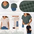 thumbnail image 3 of SUNBS V Neck Womens Tops Short Sleeve Shirts Blouses For Women Casual Business Fashion Dressy, 3 of 8