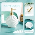 thumbnail image 4 of Bathroom Accessories Set, 4 Pcs Beach Starfish Ensemble Sets Ceramic Bathroom Counter Sets Includs Soap Dispenser Soap Dish & 2 Gargle Cup, Creative Bathroom Kit for Home Office Hotel, 4 of 7