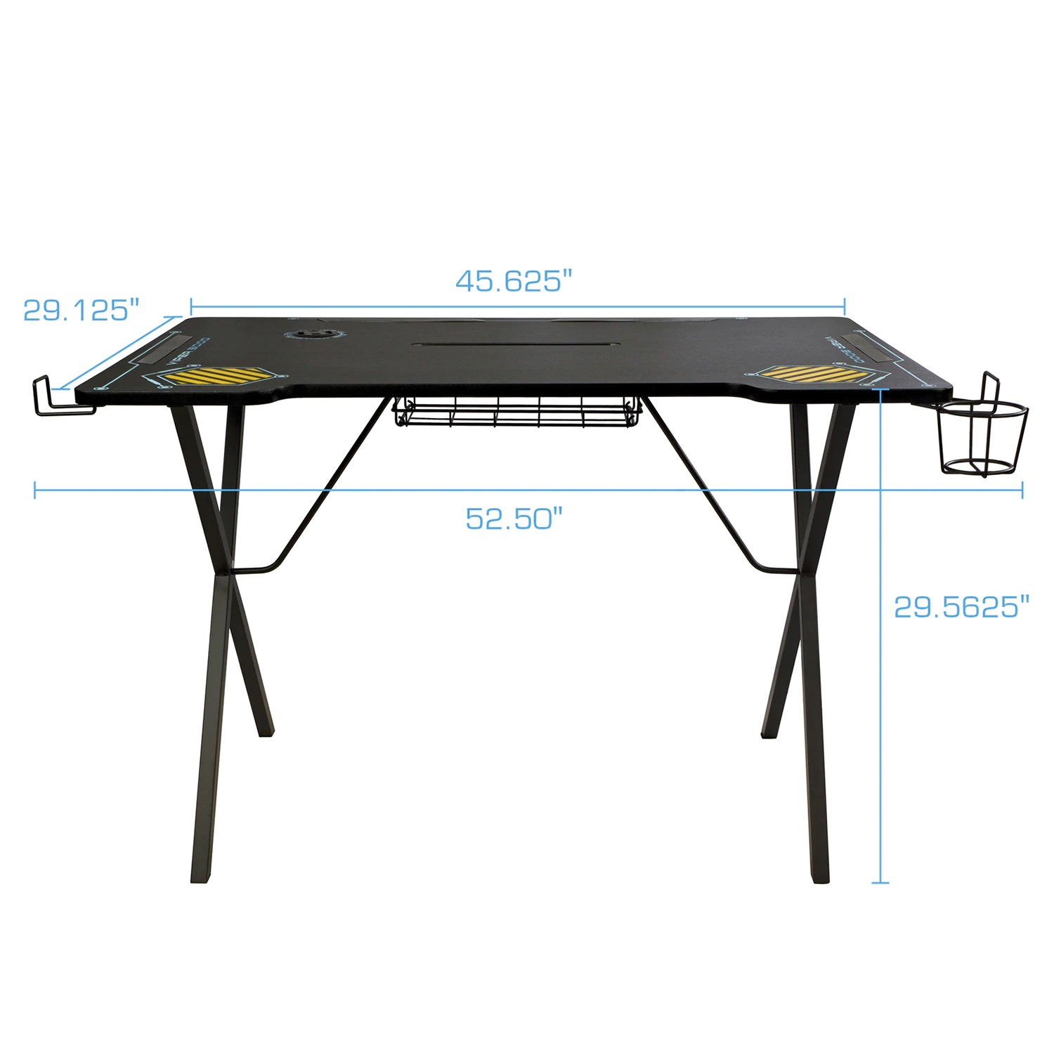 Atlantic Viper 3000 Gaming Desk with LED Lights, 52.5"W x 32.5" D x 29.6"H, Black - image 3 of 8