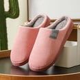 thumbnail image 3 of JilgTeok Home Essential Slippers for Couple Memory Foam Slippers Fleece Warm Lined House Plush Shoes Indoor Outdoor Fuzzy Anti-Skid Rubber Sole(38), 3 of 5