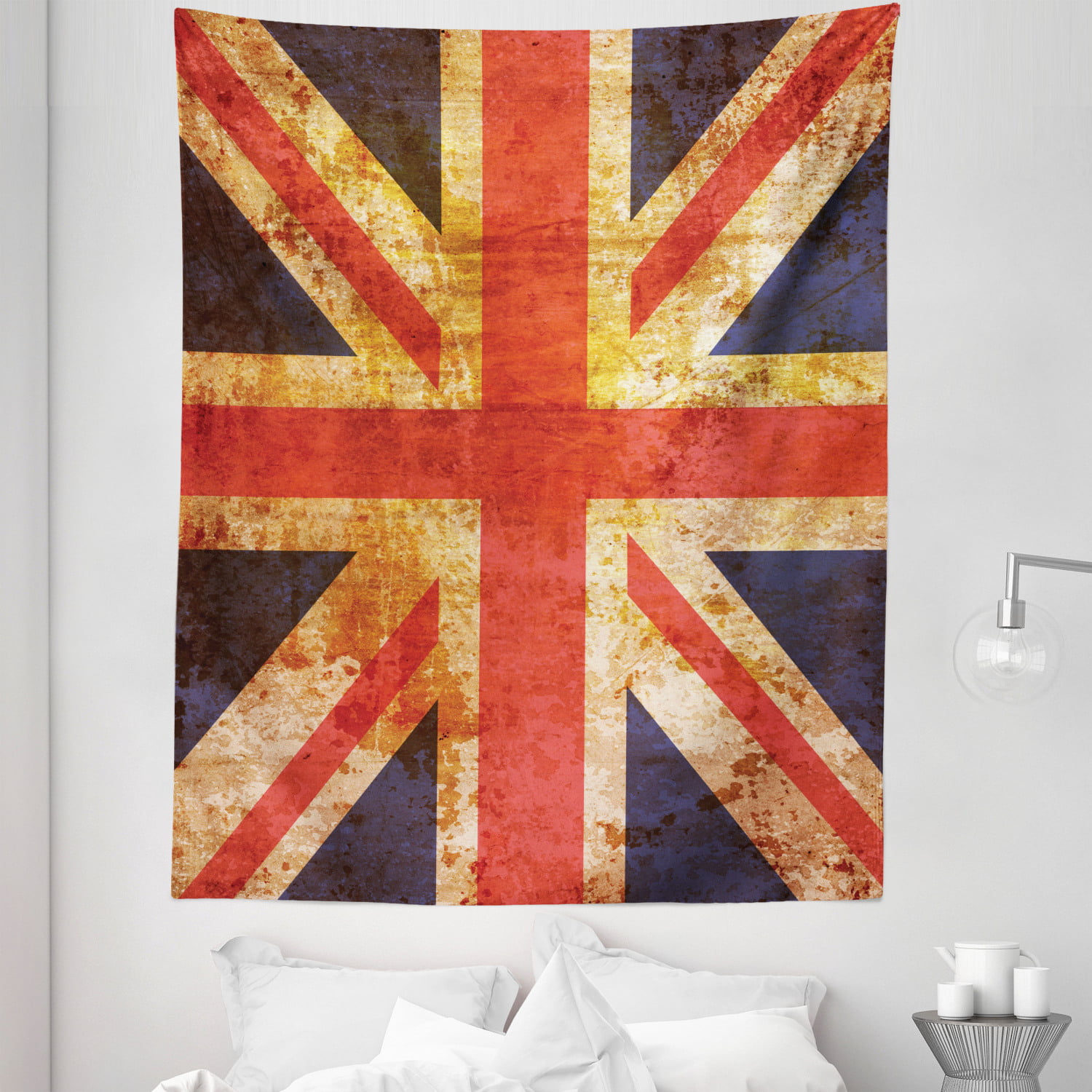 Brand New Child-Sized `UNION JACK` British Flag Tapestry Throw Blanket Fringed 