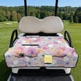 thumbnail image 3 of COEQINE Golf Cart Seat Covers/Seat Towel Fit for EZGO Yamaha Club Car, Lightweight Seat Cushions Accessories Compact Bag-Style Folding, 51.2x30.3 Inch, Tropical Floral Golf Pattern Pink, 3 of 8