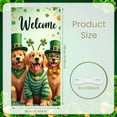 thumbnail image 2 of Green Clover St. Patrick's Day Banner Blue White Stripe Welcome Backdrop Golden Glitter Wooden Texture Background for St. Patrick's Day Party Festival Home Welcome, 2 of 9