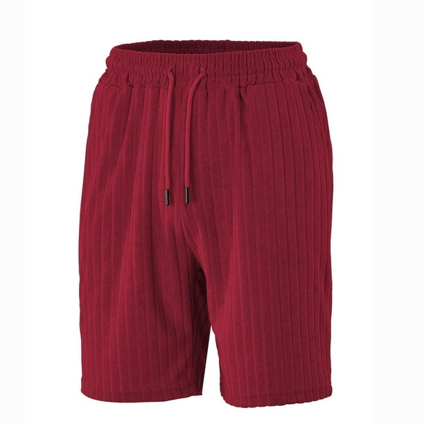 pstuiky Pantalones cortos deportivos para hombre, Pantalones cortos casuales de color liso para hombre, con bolsillos y cintura con cordones Pantalones cortos de entrenamiento
