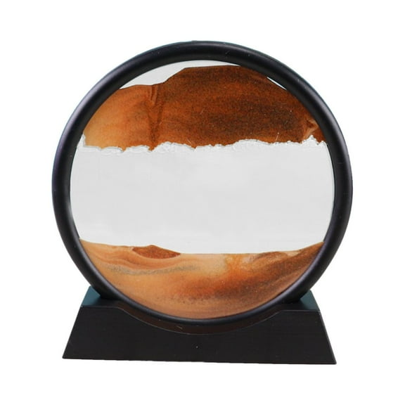 Wovilon Moving Sand Art Picture Round Glass 3D 12Inch Hourglass 3D Natural Flowing Sand Picture Moving Grit Hourglass 50Ml