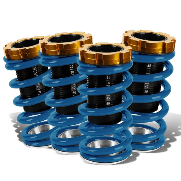 DNA Motoring COIL-HC88-T33-BL For 1988 to 2000 Civic / CRX / Del Sol / Integra Aluminum Scaled Coilover Kit (Blue Springs Black Sleeves)