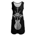 thumbnail image 2 of ROCK and GROHL Awesome Drumstick & Guitar ORIGINAL Design! Sleeveless U-Neck Fake Two Piece Dress dress korean style, 2 of 6