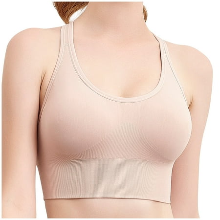 

Paiwinds Savings Clearance Large Size Sports Underwear Women s Beautiful Back No Steel Ring Shockproof Bra Vest Type Fitness Bra Beige