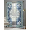 thumbnail image 4 of Retro Ethnic Sheer Curtains 108 Inch Long 2 Panels, Tribal Boho Blue Vintage Oriental Light Filtering Rod Pocket Semi Sheer Curtains, Sheer Voile Drapes for Living Room Bedroom, 52"x108", 4 of 5