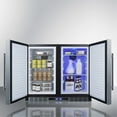 thumbnail image 4 of 36" wide ADA height frost-free side-by-side undercounter refrigerator-freezer black cabinet, stainless steel doors, and digital controls, 4 of 5