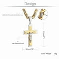 thumbnail image 4 of Orthodox Crucifix Jesus Christ Cross Pendant Necklace 14K Yellow Gold Byzantine Chain Necklaces Jewelry for Men, 4 of 11