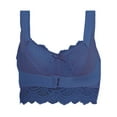 thumbnail image 3 of Itsame 1PC Bras for Women's Full Support Everyday Casual Bra Set Tie Front Wireless Comfort Bralette Blue Size XL, 3 of 9