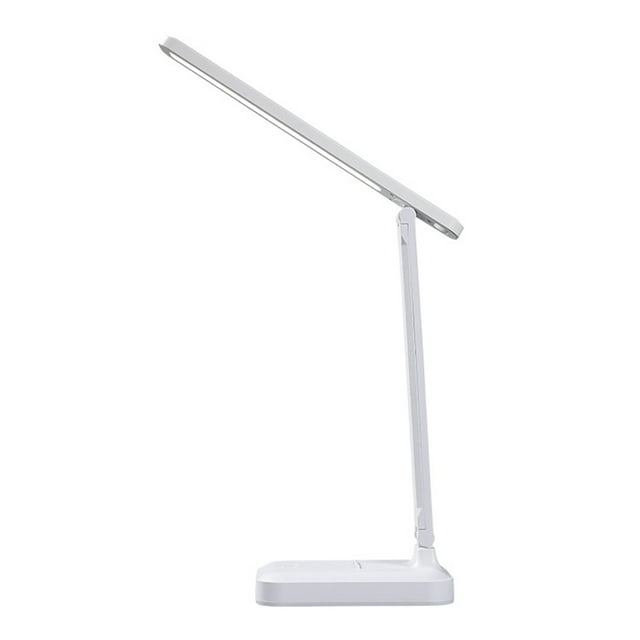 Lámpara de mesa plegable LED con carga USB, protección ocular, control táctil, para dormitorio, oficina y estudio, color blanco marfil (recargable).