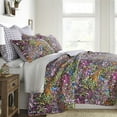 thumbnail image 6 of Levtex Home - Basel Quilt Set - King Quilt + Two King Pillow Shams - Multicolor Floral - Quilt Size (106x92in.) and Pillow Sham Size (36x20in. ) - Reversible - Cotton, 6 of 9