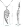 thumbnail image 5 of Jewelili Sterling Silver with 1/10 Cttw Natural White Round Diamond Angel Wing Pendant Necklace, 18" Rolo Chain, 5 of 7