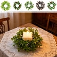 thumbnail image 7 of Table Centerpiece,Floral Candle Ring,Mini Artificial Flower Wreath with Standard Inner Diameter for Dining Desk Wedding Holiday Candle Display, 7 of 7