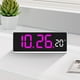 thumbnail image 5 of Reloj despertador LED rosa, multifunción, pantalla de temperatura, brillo ajustable, 5 of 8
