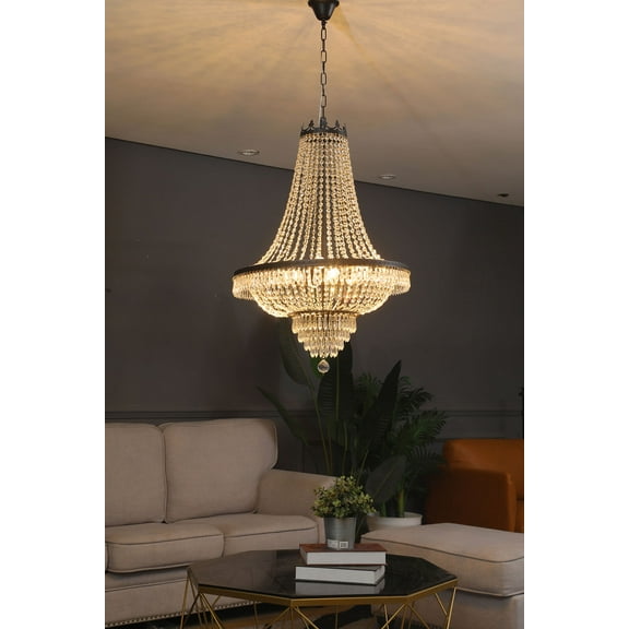 DENEST French Empire Crystal Chandelier Antique Vintage Ceiling Lighting Pendant Lamp
