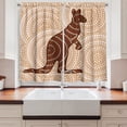 thumbnail image 2 of Ambesonne Abstract Art Kitchen Curtains, Kangaroo with Dots, 55"x45", Peach Brown Redwood, 2 of 3