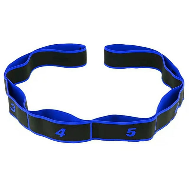8-Level Adjustable Segmented Yoga Resistance Band - High Elastic Polyester-Cotton & Latex Fitness Strap for Full-Body Workouts, Back/Shoulder Stretching, Latin Yoga, Pilates & Dance - Anti-Slip,